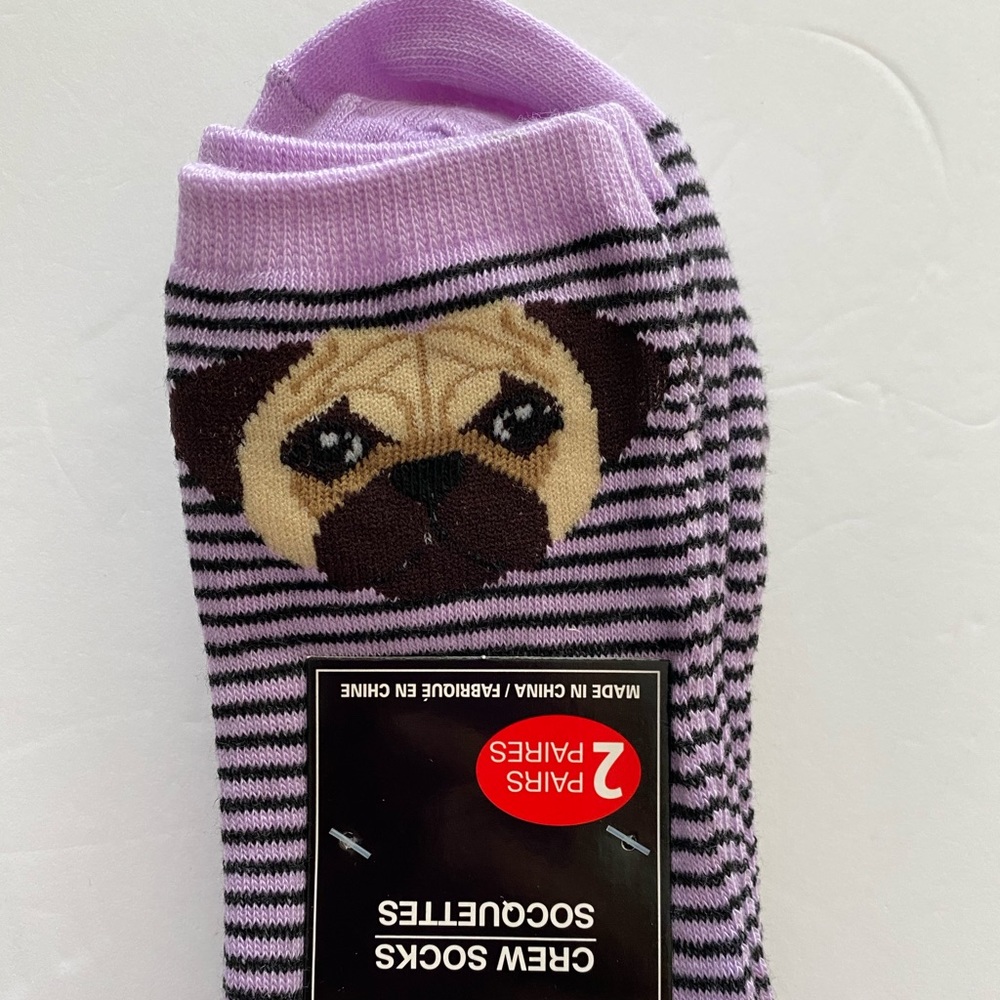 NEW PUG DOG Women’s Socks Shoe Size 5-9